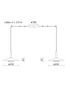 ORION * COLGANTE LED NEGRO/CUERO  2L*8W 3000K